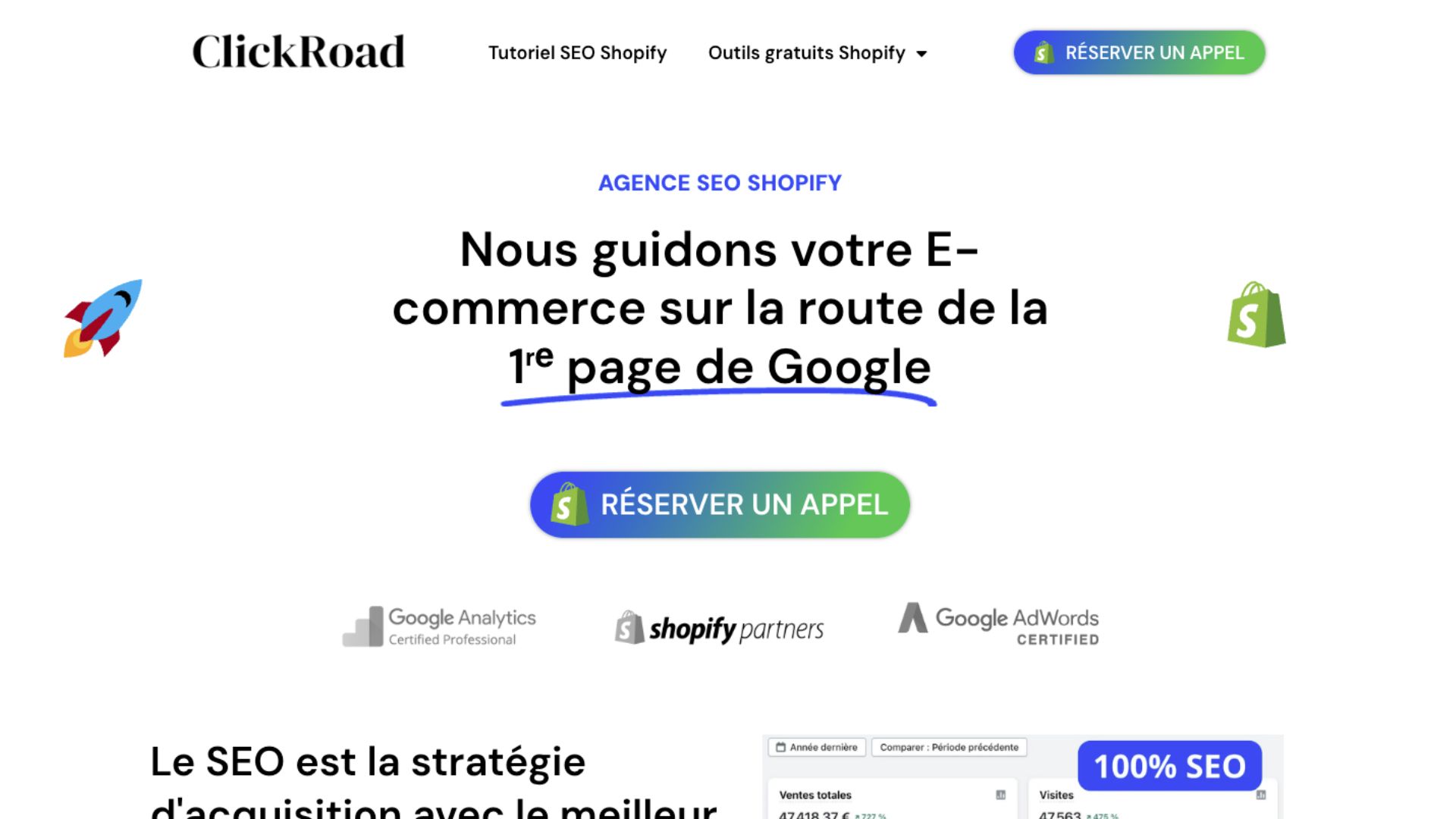 agence seo shopify clickroad
