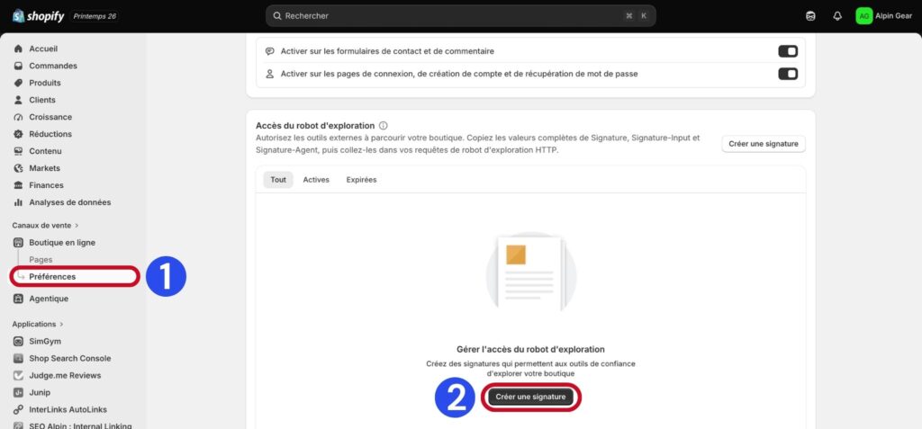 Erreur 429 Too Many Requests affichée en rouge dans Screaming Frog sur une boutique Shopify
