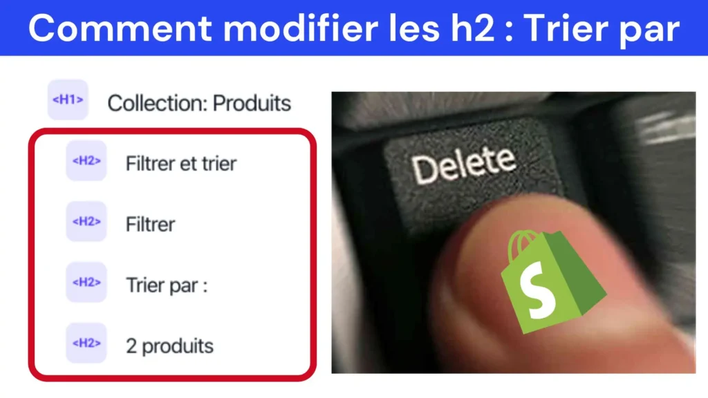 Comment enlever les h2 « Filtre, Trier par »des collections sur Shopify theme dawn