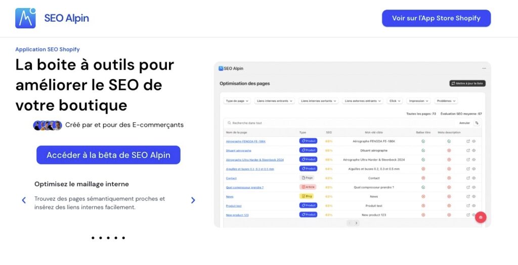 meilleure app shopify seo alpin
