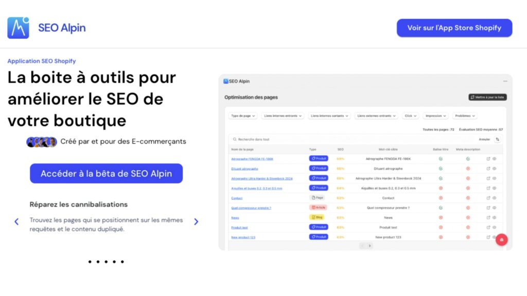 seo alpin application shopify seo