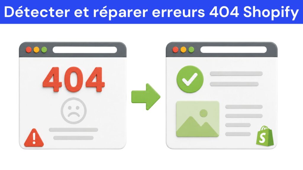 Détecter et réparer erreurs 404 Shopify